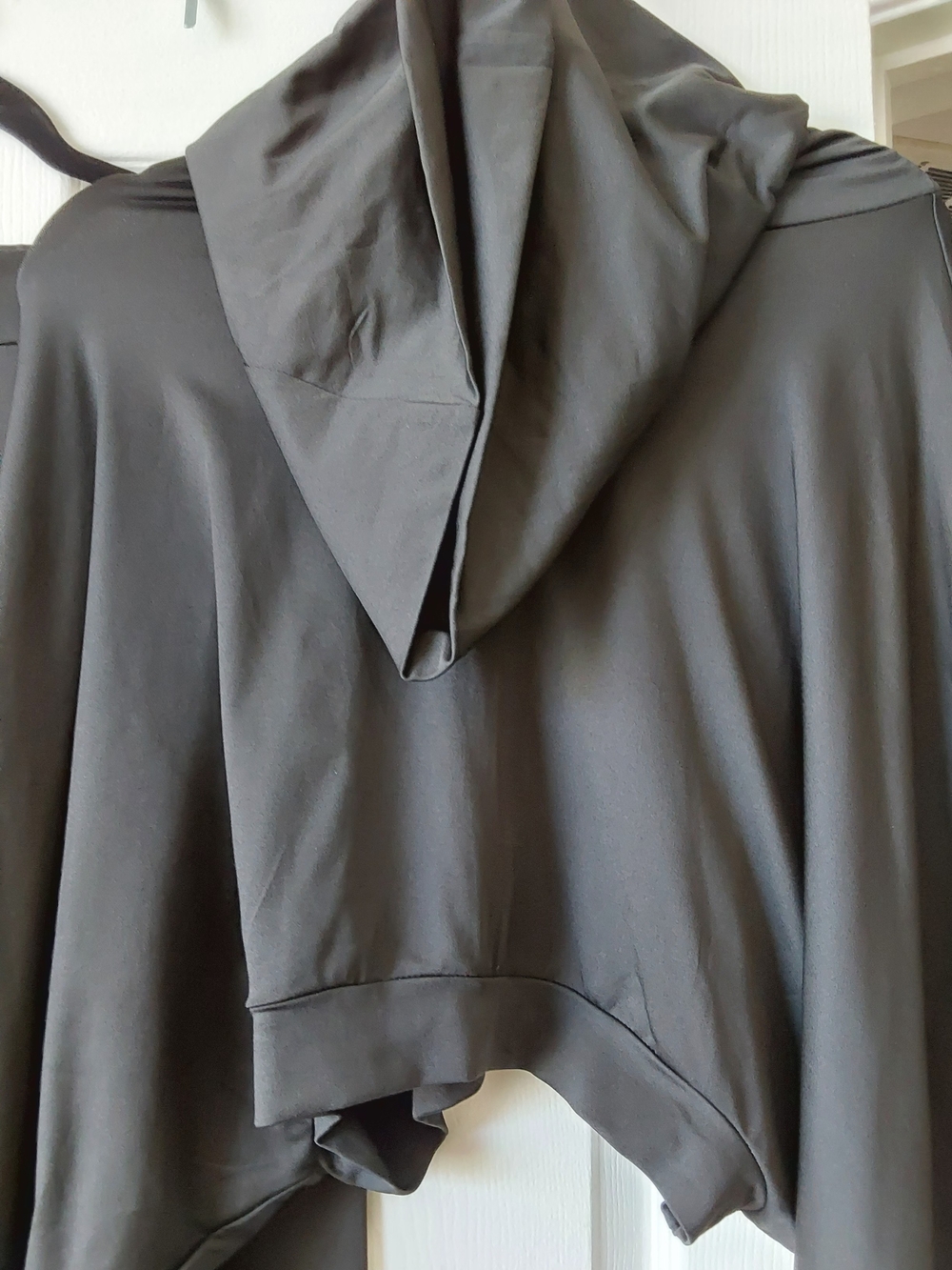 SHEIN Black Maxi Skirt with Draped Hoodie Detail